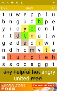 Puzzle de recherche de mots: 100 langues Screen Shot 13
