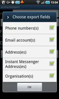 Contacts / SMS /LOG CSV Export Screen Shot 7