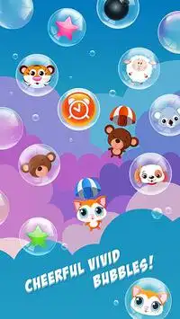 Popping bubbles with animals Screen Shot 1