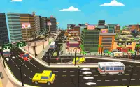 Blocky Taxi Car City Driving : Pixel Taxi Sim Game Screen Shot 5