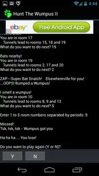 Hunt the Wumpus 2 (with ads) Screen Shot 3