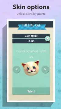 Falling cat : لعبة القط الطائر تحدي والغاز و سكنات Screen Shot 1