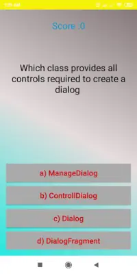 Android Quiz Test Screen Shot 1
