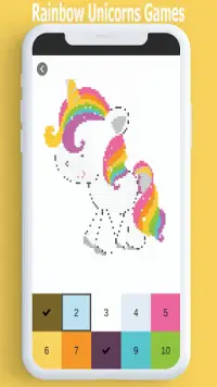 Unicorn - Color by Number,pixel art coloring game Screen Shot 4