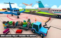 Blocky Aeroporto Chão Funcionários Voar Jogo de Screen Shot 1