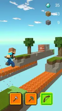 Sky Block Runner - Craft Miner Rush Screen Shot 3