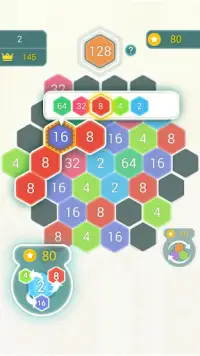 HexPop: Merge number to 2048, Free Puzzle Games Screen Shot 3