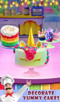 Unicorn Doll Cake - Sweet Rainbow Cupcake Desserts Screen Shot 8