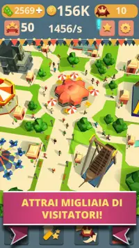 Theme Park Clicker: Parco a tema. Gioco Inattivo Screen Shot 4