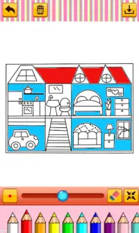 Coloring Beautiful Doll House Screen Shot 1