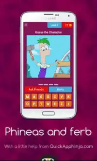 Guess characters - phineas and ferb cartoon quiz Screen Shot 1