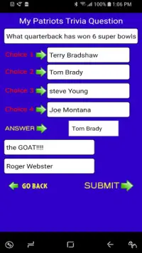 Trivia Game - Schedule for Die Hard Patriots Fans Screen Shot 7