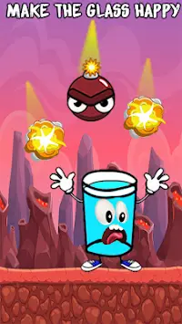 Happy Bouncing Glass-keep the glass happy Screen Shot 1