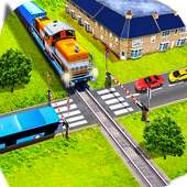 Indian Crossroad Crossing:Railway Train Passing 3D