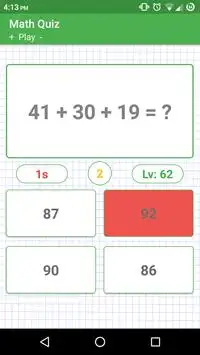 Math Quiz Screen Shot 5