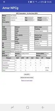 Amar RPG NPC generator Screen Shot 2