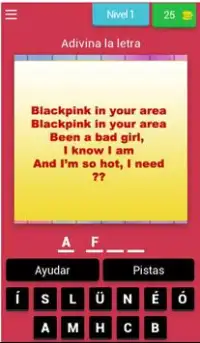 Adivina la letra Black Pink Screen Shot 0