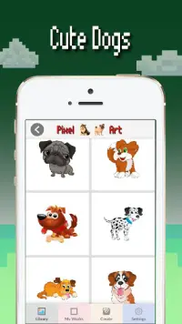 Cães cor pelo número: Pixel art dog coloring 2019 Screen Shot 1