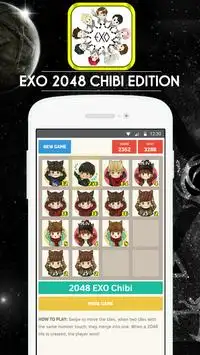 🌟 2048 EXO Chibi Edition Game Screen Shot 2