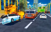 Flying Robot Fire Truck Game Screen Shot 0