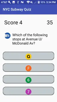 NYC Subway Quiz Screen Shot 1