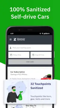 Zoomcar - Sanitized Self-drive car rental service Screen Shot 0