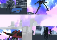 Fire Dinosaur Robot Car Transformer City Battle Screen Shot 6