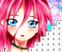 Manga Girls Color By Number: Paint Anime Pixel Art Screen Shot 0
