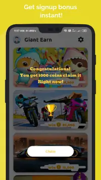 Giant Earn - Play Free Games and Earn Money Daily Screen Shot 1