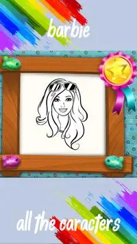 Barbie Coloring Page Screen Shot 2
