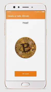 Heads or Tails — Toss Bitcoin. Yes or No. Screen Shot 2