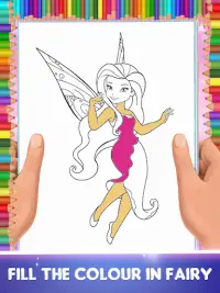 Little Princess Fairy Drawing Coloring Book Pages Screen Shot 2