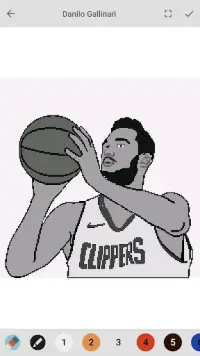 Pixel art basketball players: Kulay ayon sa Numero Screen Shot 6