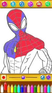 Coloring Super Hero Spider Screen Shot 5