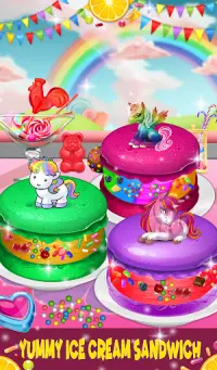 Rainbow Ice Cream Sandwich - Yemek Pişirme Oyunlar Screen Shot 14