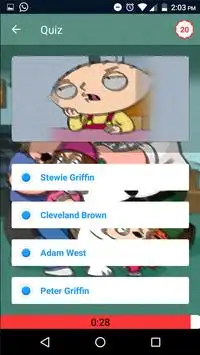 Guess Family Guy Character Quiz Screen Shot 2