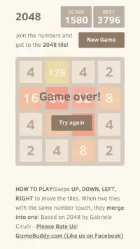 2048 Game - With No Advertisements Screen Shot 2