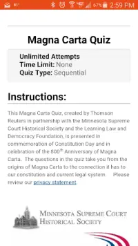 Magna Carta Quiz Screen Shot 0