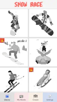 Snow Race Pixel Art Screen Shot 2
