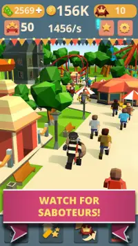Theme Park Clicker: निष्क्रिय क्राफ्ट। रोलर कोस्टर Screen Shot 3