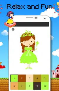 Princess Coloring By Number - Pixel Art Screen Shot 4