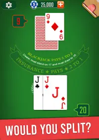 Blackjack 21 card game Screen Shot 8