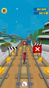 Subway Santa Xmas Surf: Subway Surfer 3D Screen Shot 2