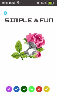 Rose Flowers Pixel Art - Paint By Number Screen Shot 1