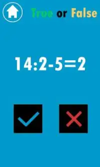 True or False Math Quiz Screen Shot 1