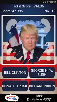 US President Quiz - Presidents Scratch Quiz Game Screen Shot 5