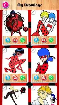 coloring miraculous ladybug and cat noir game Screen Shot 7