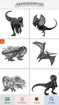 Jurassic Raptor Pixel Art - Color By Number Screen Shot 0