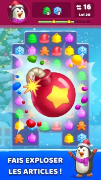 Super jeu de Noël 🎄 Match 3 avec le Père Noël🎅 Screen Shot 1