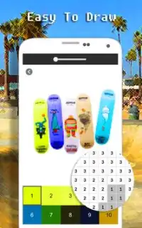 Skateboard Color By Number - Pixel Art Screen Shot 3